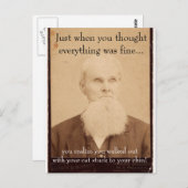 Old Man Bad Hair Day Postkarte (Vorne/Hinten)