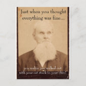 Old Man Bad Hair Day Postkarte (Vorderseite)