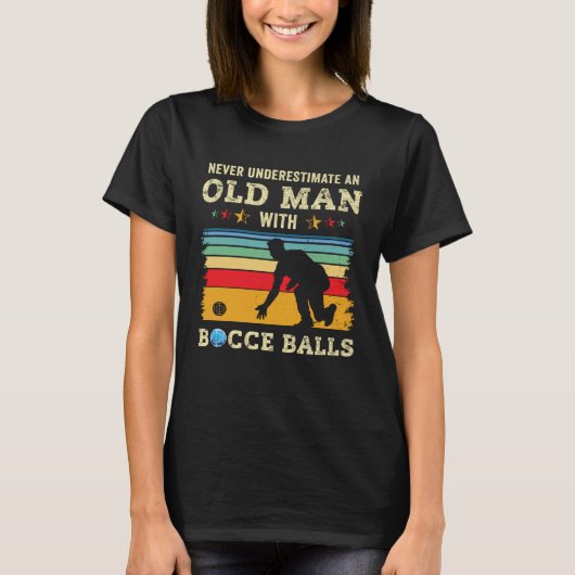 Old Man Bocce Ball Team Boccia Bocci Grandpa Dad H T-Shirt (Vorderseite)