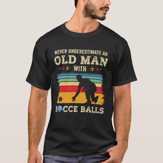 Old Man Bocce Ball Team Boccia Bocci Grandpa Vater T-Shirt (Vorderseite)