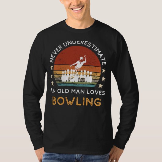Old Man Bowling Love Tee: Strike with Style! (55 c T-Shirt (Vorderseite)