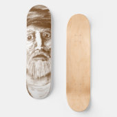 Old Man Brown Charcoal Drawing Skateboard (Vorderseite)