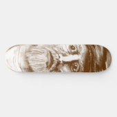 Old Man Brown Charcoal Drawing Skateboard (Horizontal)