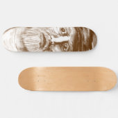 Old Man Brown Charcoal Drawing Skateboard (Horizontal)