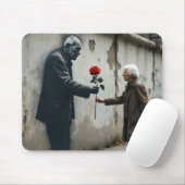 Old Man Graffiti mit Rote Rose Mousepad (Mit Mouse)