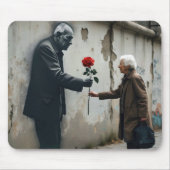 Old Man Graffiti mit Rote Rose Mousepad (Vorne)