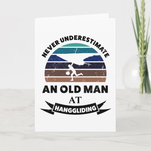 Old Man Hanggliding Funny Gift Vater Karte (Vorderseite)