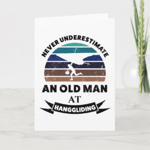 Old Man Hanggliding Funny Gift Vater Karte