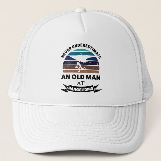 Old Man Hanggliding Funny Gift Vater Truckerkappe (Vorderseite)