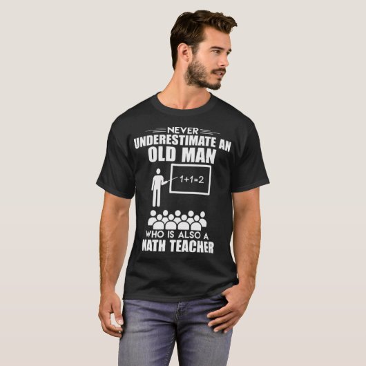 Old Man Mathe Pferd Redewendungen cool T-Shirt (Vorne ganz)