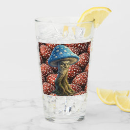 Old man, mushroom blue forest guardian pint glass glas