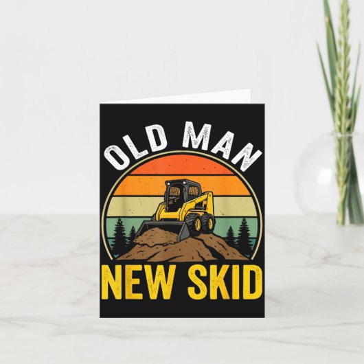 Old Man New Skid Funny Skid Steer Operator  Karte (Vorderseite)
