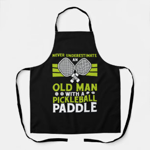 Old Man Pickleball Paddle-Geschenk Schürze