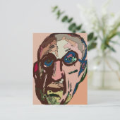 Old Man Pink Face Abstrakt Postkarte (Stehend Vorderseite)