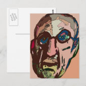 Old Man Pink Face Abstrakt Postkarte (Vorne/Hinten)