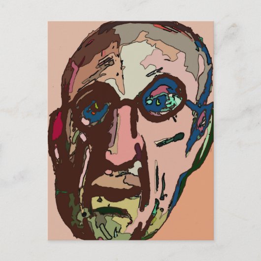 Old Man Pink Face Abstrakt Postkarte (Vorderseite)