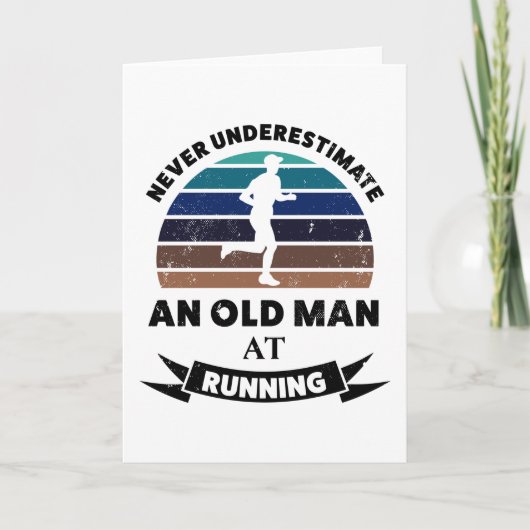 Old Man Running Funny Runner Geschenk Vater Karte (Vorderseite)