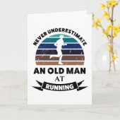 Old Man Running Funny Runner Geschenk Vater Karte (Gelbe Blume)