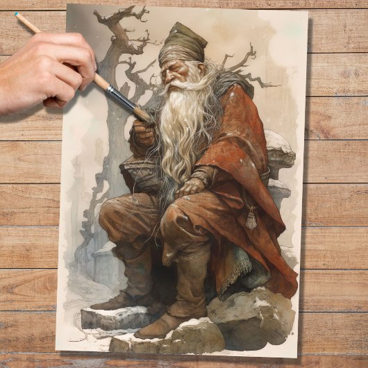 Old Man Santa 4 Decoupage Seidenpapier