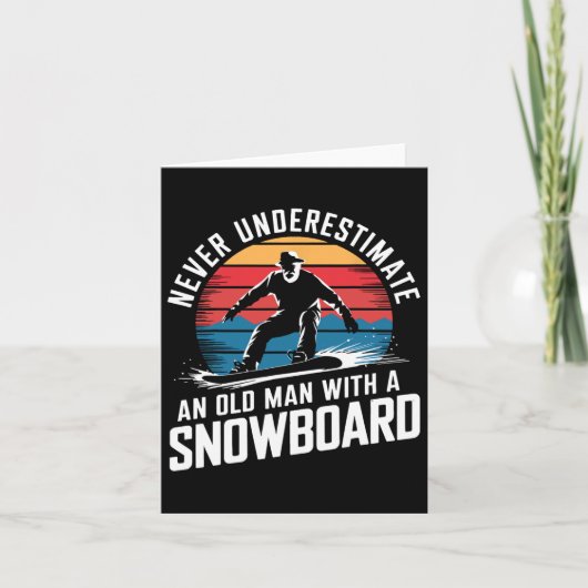 Old Man Snowboarden Lover Spaß Design Funny Snow Karte (Vorderseite)