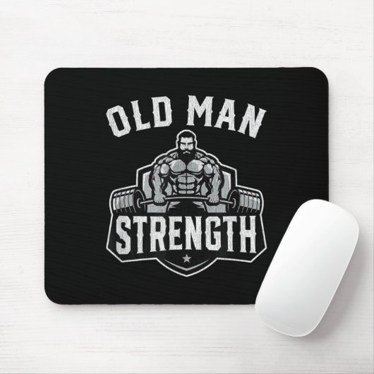 Old Man Strength Funny Gym Motivation Workout Gift Mousepad (Mit Mouse)