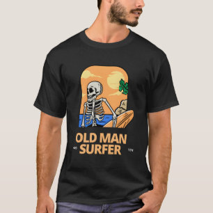 Old Man Surfer Hang 10 T-Shirt