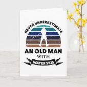 Old Man Water Skis Funny Gift Vater Karte (Gelbe Blume)