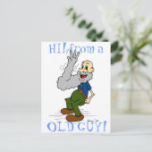 Old Man Wave Bart "HI! from a OLD TYP" Postkarte (Stehend Vorderseite)