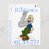 Old Man Wave Bart "HI! from a OLD TYP" Postkarte (Vorne/Hinten)