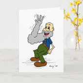 Old Man Waving Beard Greeting Card Karte (Gelbe Blume)