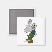 Old Man Waving Beard Magnet (Vorderseite/Rückseite)