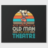 Old Man Who Lieben Theater Geschenkpapier (Flach)