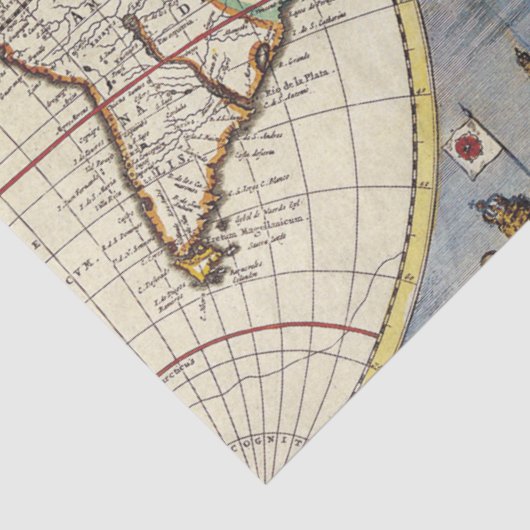 Old Map Series 1 Design 5 Seidenpapier (Detail)