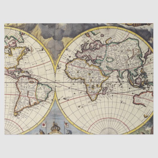 Old Map Series 1 Design 5 Seidenpapier (Vorderseite)