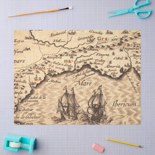 Old Map Series 1 Design 7 Seidenpapier (Basteln)