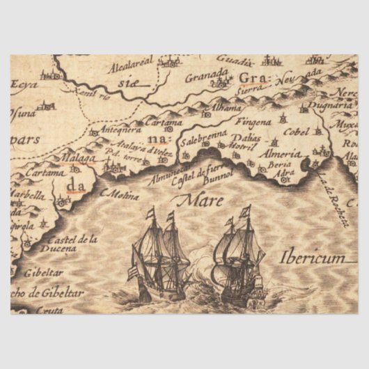 Old Map Series 1 Design 7 Seidenpapier (Vorderseite)