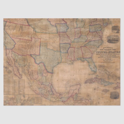 Old Map Series 1 Design 8 Seidenpapier (Vorderseite)