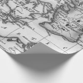 Old Maps Black and White Wrapping Paper Geschenkpapier (Ecke)