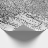 Old Maps Black and White Wrapping Paper Geschenkpapier (Ecke)