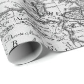 Old Maps Black and White Wrapping Paper Geschenkpapier (Rolleneckpunkt)