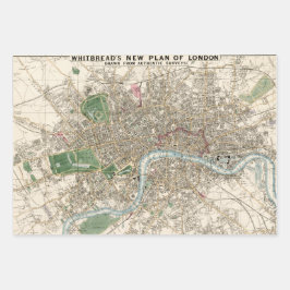 Old Maps London Paris Rom Große Städte Geschenkpapier Set