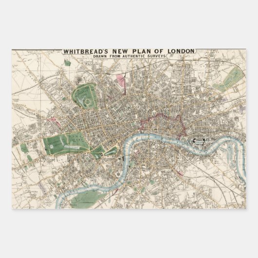 Old Maps London Paris Rom Große Städte Geschenkpapier Set (Vorderseite)