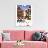 Old Market Hall View British Railposter Leinwanddruck (Insitu (Wohnzimmer))