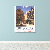 Old Market Hall View British Railposter Leinwanddruck (Insitu (Holzboden))