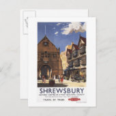 Old Market Hall View British Railposter Postkarte (Vorne/Hinten)