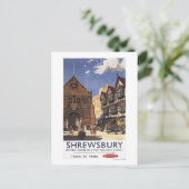 Old Market Hall View British Railposter Postkarte (Stehend Vorderseite)