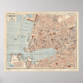 Old Marseilles France Map (1925) Poster (Vorne)