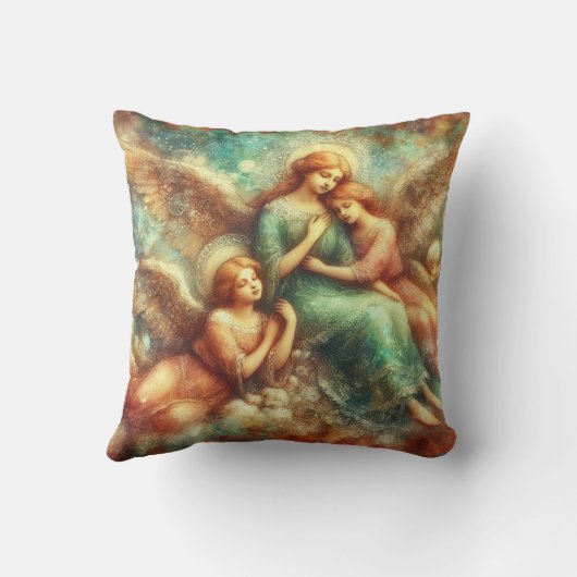 Old Master Style Angels Art Throw Kissen (Rückseite)