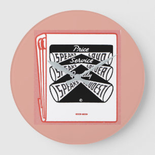 old matchbook cover Price Speaks Loud Große Wanduhr
