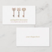 Old medieval keys illustration vintage visitenkarte (Vorne/Hinten)